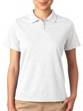Outer Banks Cool Dri Polo Shirt Women White Size M Medium NWOT Cotton Blend